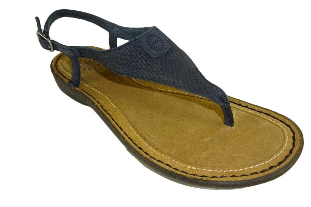 UGG Australia donna con perizoma in pelle Sefina con sandalo nero 3132