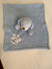 My Buddy Blue Dog Puppy Lovey Security Blanket Baby Gear Paw Print Plush Fuzzy