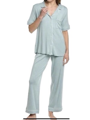 Hale Bob 2 Piece Rest Assured Green Pajama Set Sleep Loungewear Bamboo Large