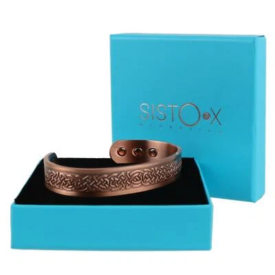 SISTO X Chunky Copper Magnetic Bracelet/Bangle Danish Design 6 Magnets Health Rare Earth