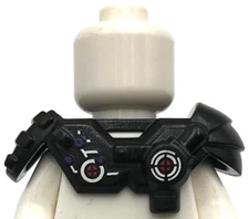 Lego New Black Minifigure Armor Shoulder Pads w/ Scabbard for Two Katanas Part