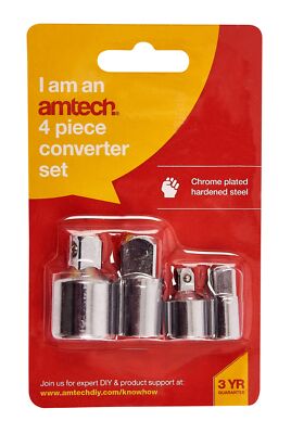 4Pc Converter Set Ratchet Socket Adapter Tool Kit 1/4'' 3/8'' 1/2'' New Auto Amtech