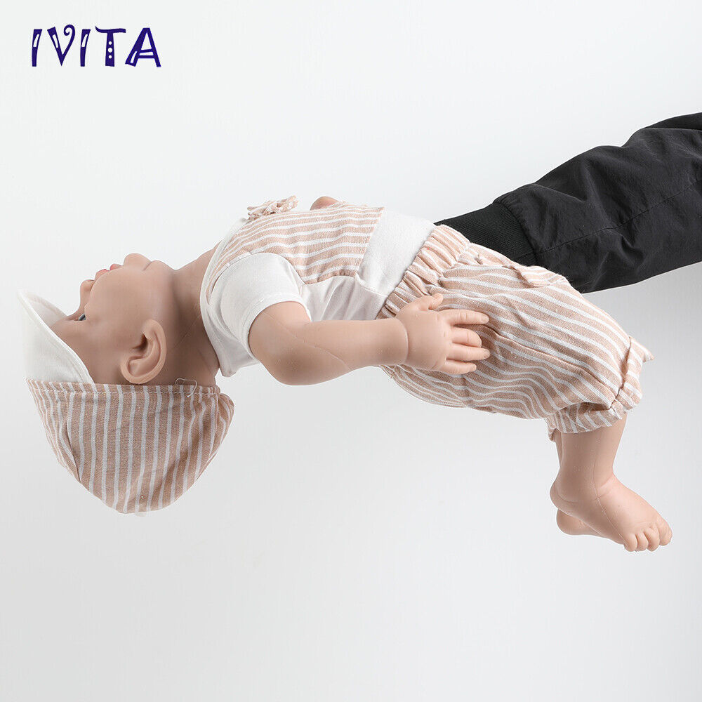 IVITA 20 Lifelike Reborn Baby Doll Boy Newborn Full Body Silicone Real Touch
