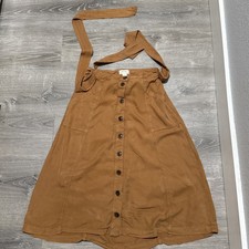 Anthropologie Maeve Brown Skirt Pockets Knee Length A Line Size US 8
