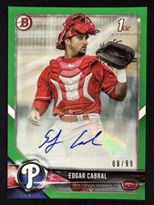 2018 Bowman #PA-EC Edgar Cabral Prospect Autographs Green Auto /99