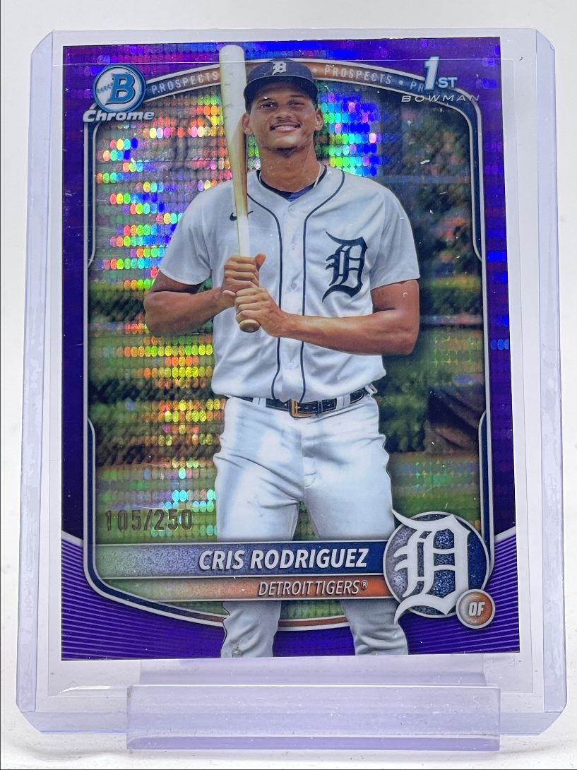 CRIS RODRIGUEZ 2025 BOWMAN CHROME 1ST PURPLE PULSAR REFRACTOR /250 Q0190