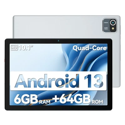 AEEZO Tablet 10.1 Zoll Android 13 mit 6GB RAM 64GB ROM Bluetooth Dual Kamera WIFI