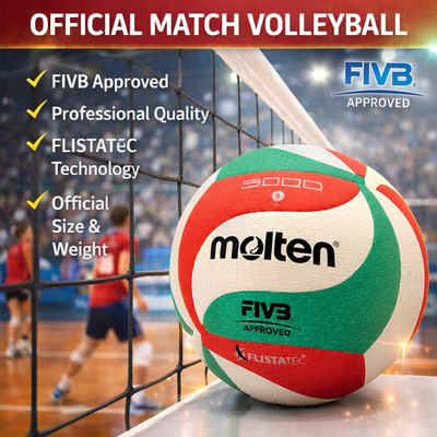 Molten V5M5000 FIVB Volleyball Size 5 Soft Touch PU Microfiber Indoor Outdoor