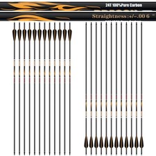 Dragon 8 100% Pure Carbon Hunting Arrows, 32" ReadytoShoot Arrows with Insert...