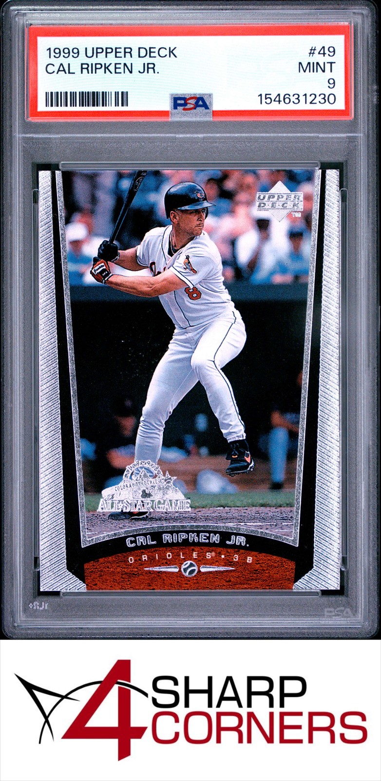 1999 UPPER DECK #49 CAL RIPKEN JR. ORIOLES HOF PSA 9 view 1