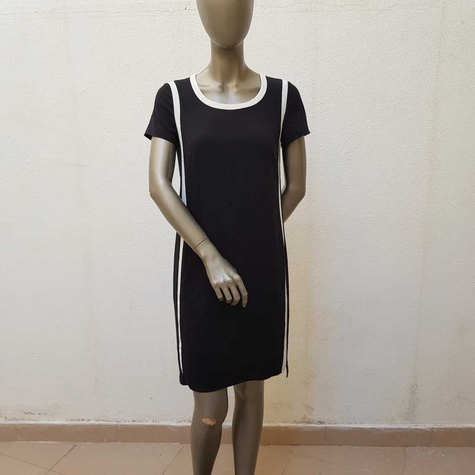 Elegantes, besonderes Kleid von Esprit, 34, schwarz / weiß, türkis - Bild 2 von 4