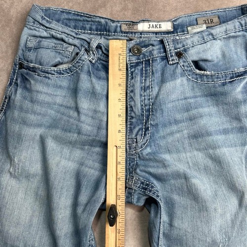 Jean BKE Denim Jake homme 31R jambe droite délavé bleu clair surpiqûres contrastées - Photo 4/9