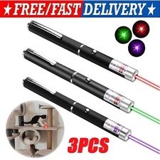 3 Packs 900Mile Laser Pointer Pen Green Blue Red Light Visible Beam Lazer