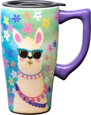Llama Ceramic Travel Mug