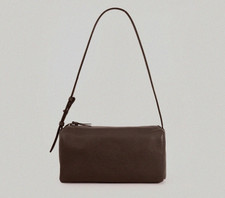 FACADE PATTERN Vintage Cabin Bag Chocolate Sheepskin Leather Shoulder K-Fashion