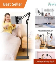 Adjustable Metal Tablet Floor Stand 360° Rotatable Phone Holder for 4.7-12.9 ...