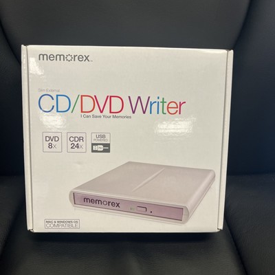 MEMOREX CD/DVD Writer  - Slim External DVD 8x CDR 24x USB Powered Open Box