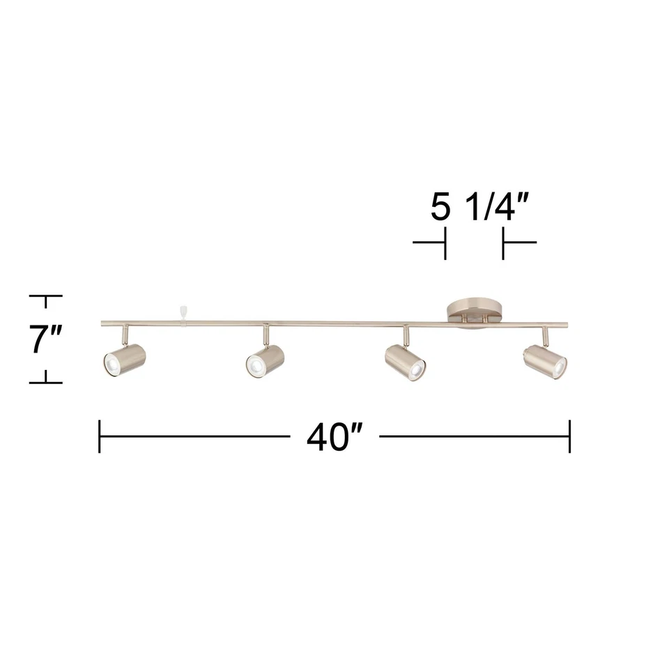 Accesorio de pared o techo LED de níquel cepillado Pro Track Vester 4 luces Foto 4 de 4