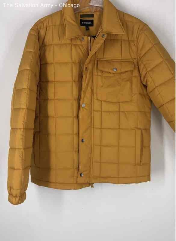 Bonobos Mens Yellow Long Sleeve Full-Zip Quilted Jacket Size Medium