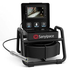 5" Monitor 30M Pipeline Camera 18MM Drain Sewer Endoscope w/ Macro lens