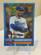 2025 Topps Heritage - SP Mookie Betts #487 Chrome Aqua Sparkle  World Series