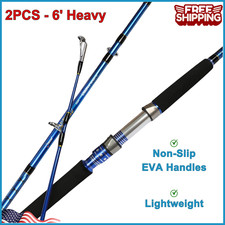 2-Piece Saltwater Spinning Fishing Rod Offshore Graphite Portable Fishing Rod