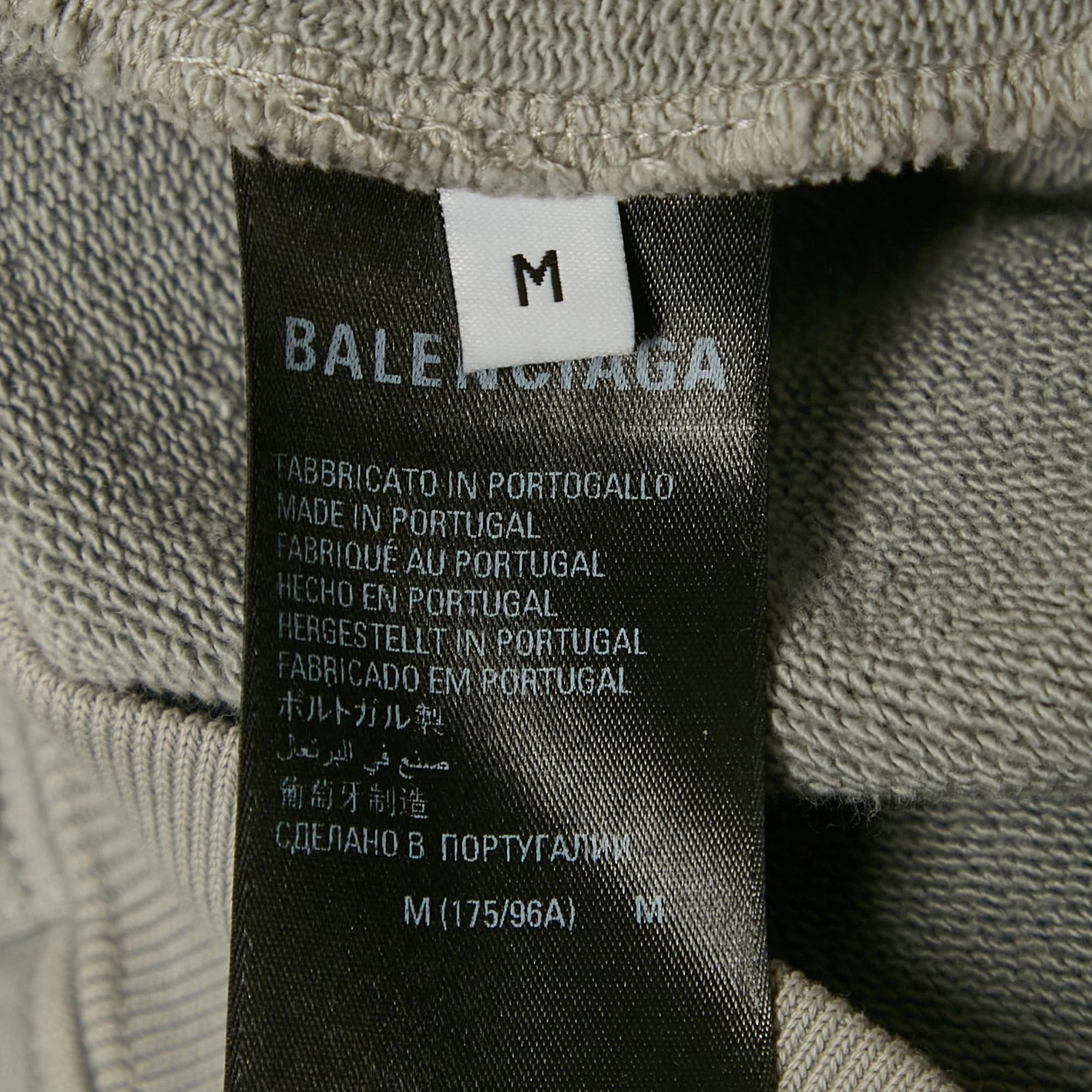 Felpa con cappuccio Balenciaga grigia in cotone ricamato con logo M