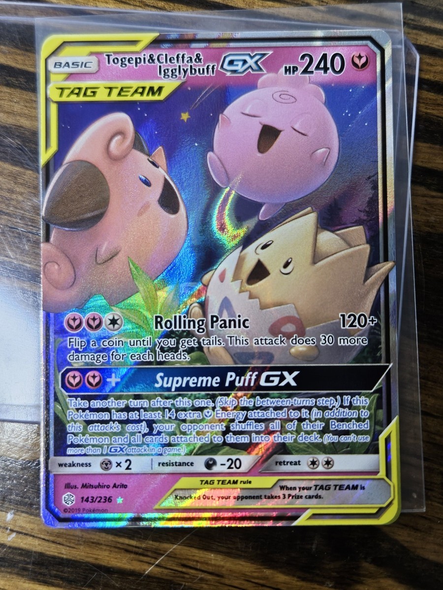 Togepi & Cleffa & Igglybuff GX 143/236 Sm-Cosmic Eclipse Holo | eBay