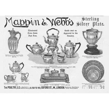 MAPPIN & WEBB Sterling Silver Plate, London - Victorian Advertisement 1891