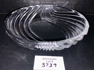 Julia Poland Vintage Crystal Glass Wavy Swirl Candy Trinket Dish