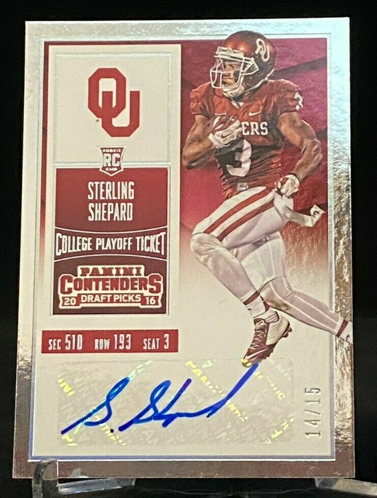 2016 Contenders Draft Picks Playoff Ticket #145 Rookie Sterling Shepard Auto /15