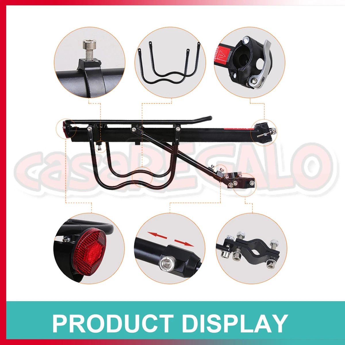 Bike Rear Rack Seat Luggage Carrier Bicycle Mountain Mount Pannier Black
