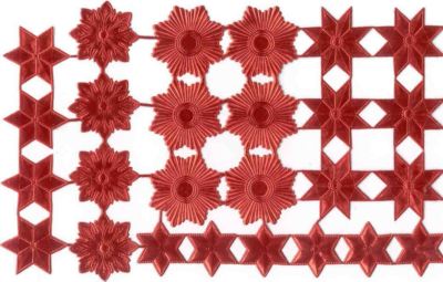 Scrap Die cut German Dresden Red Foil Paper Stars Victorian Crafts