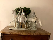 Lladro very rare pair of Andalusian equestrian porcelain figurines