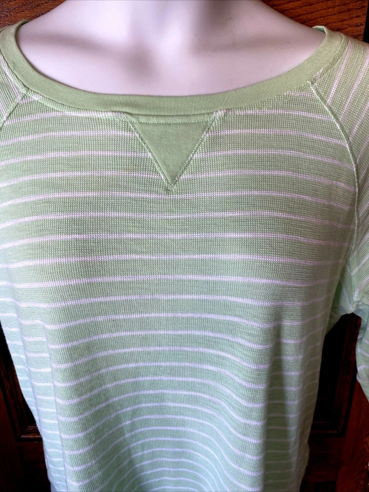 Топ CALVIN KLEIN Performance Quick Dry, весенний зеленый и белый в полоску, размер 2X  - Изображение 3 из 4