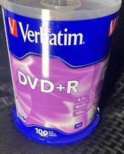 NEW - Verbatim DVD R 4.7GB 16x Recordable Blank Disc 100 Pack Spindle