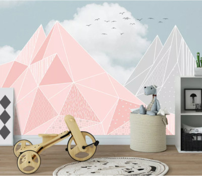 3D Pink Triangle ZHUA3119 Wallpaper Wall Murals Removable Self-adhesive Ann 24