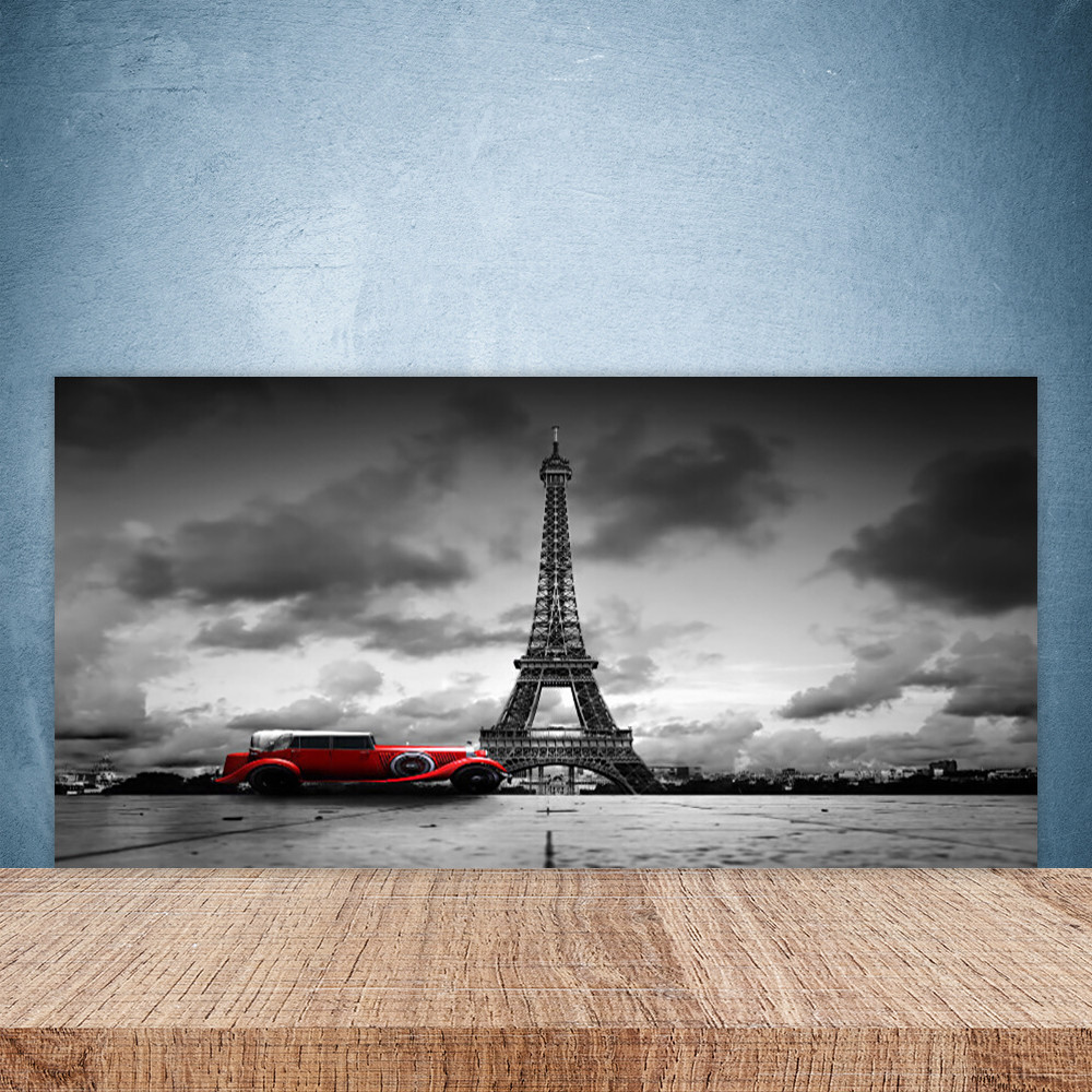 Panneau de cuisine en verre trempé 100x50 cm avec impression haute définition paysage de Paris