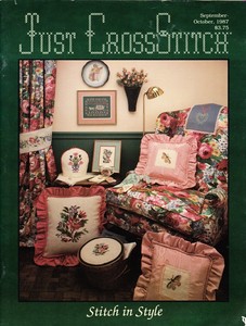 Just Cross Stitch Magazine Sept Oct 1987 Home Decor Stitch In