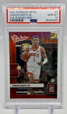 ジャバリスミスJR　PSA10 88シリアル　OPTIC CHOICE RED 2022/23 Donruss Optic Jabari Smith Jr. The Rookies Red-Holo #'d/99