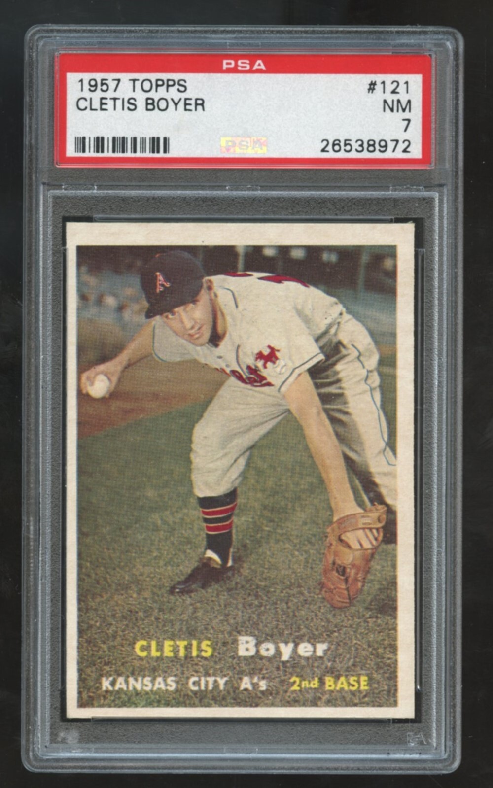 1957 Topps #121 Cletis Boyer A's PSA 7 NEAR MINT 8972