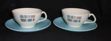 2 Vintage Temporama Cup & Saucers ~ Canonsburg Atomic Dinnerware ~ Nice MCM