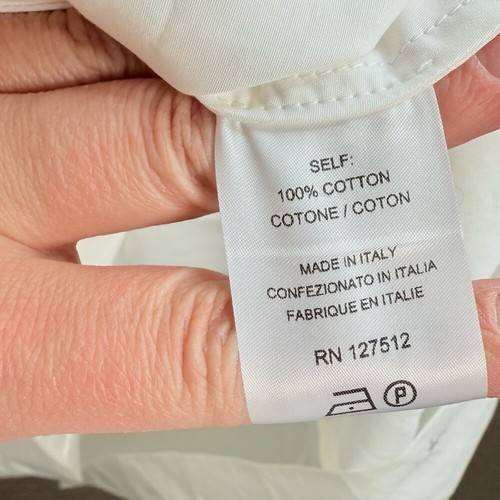 Narciso Rodriguez White Cotton Poplin Ruched Midi Dress Size Small - Picture 8 of 10