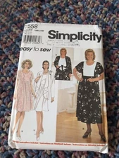 Simplicity 7558 Misses Sz 18W - 24W Dress & Jacket Sewing Pattern FF UNCUT© 1997