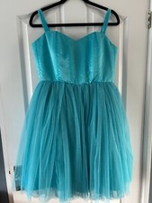 Party Dress Size 14/16 Teal with straps and corset back