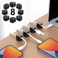 8 Pack Magnetic Cord Organizer, with Strong Adhesive Pads, Cable Management M...