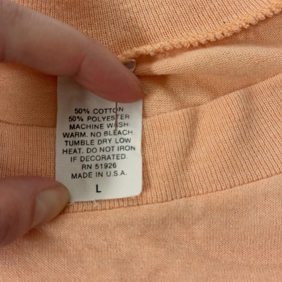 Camiseta Vintage Anos 90 Peach FLAMINGO BEACH Florida Beach Sunset EUA 50/50 G - Imagem 3 de 4