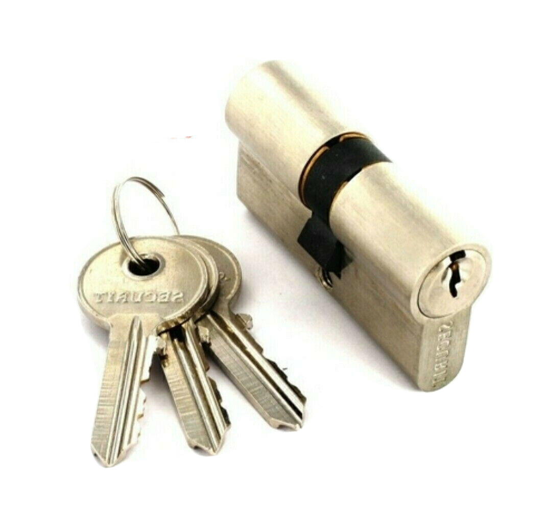 Securit Euro Cylinder 40x50  3 keys Nickel Finish Free P&P