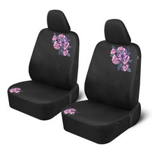Pink Butterfly Flowers Car Seat Covers Cute Car Accessories For Women Fron...