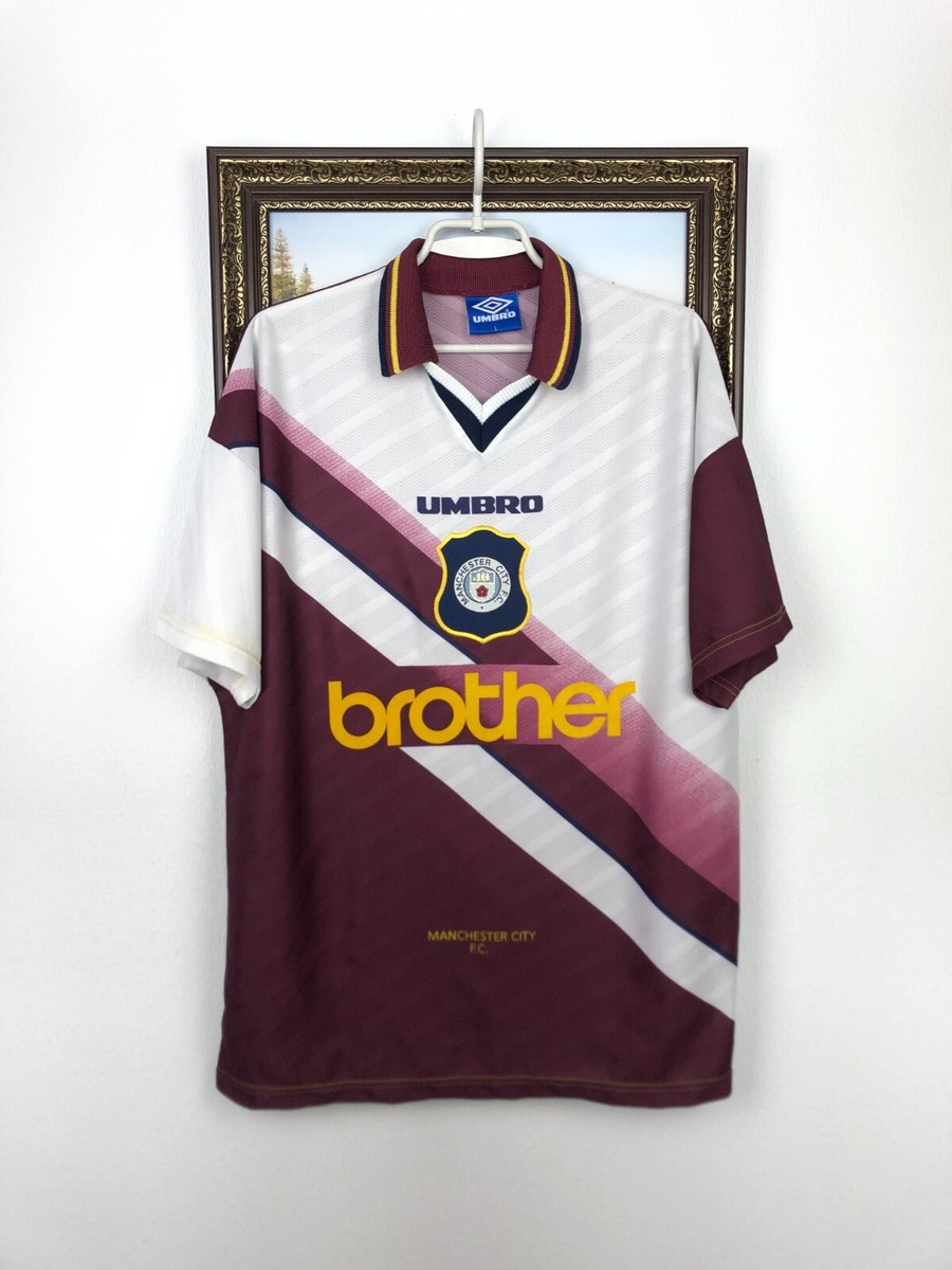 Manchester City Away football shirt 1996 Soccer Umbro Jersey Mens